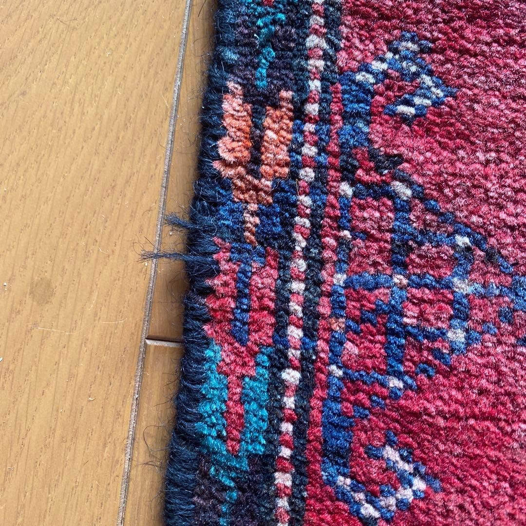 バルーチ族 イラン ザーヘダーン産 幾何学模様 ウール トライバルラグ 45年物