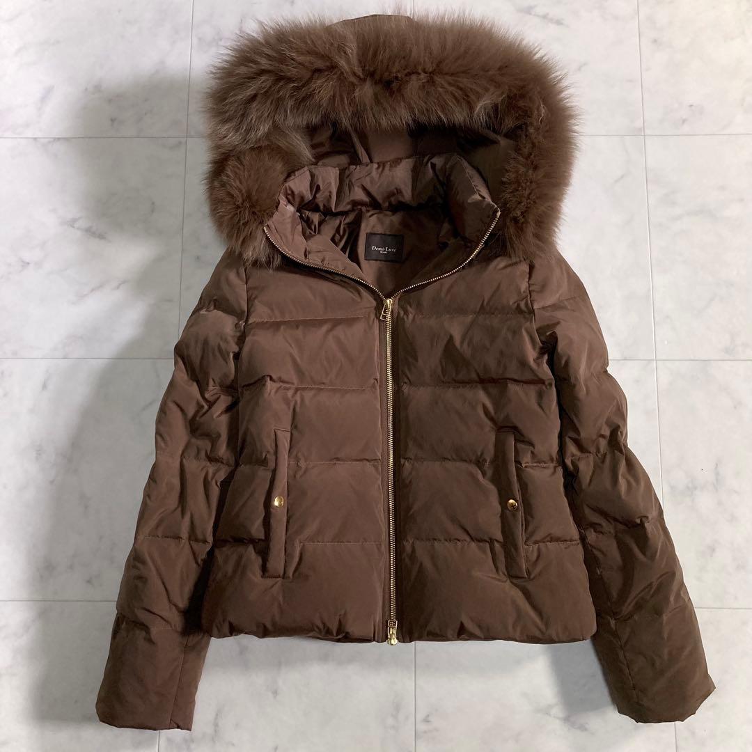 美品 デミルクスビームス FOXファー ショートダウン ブラウン 38