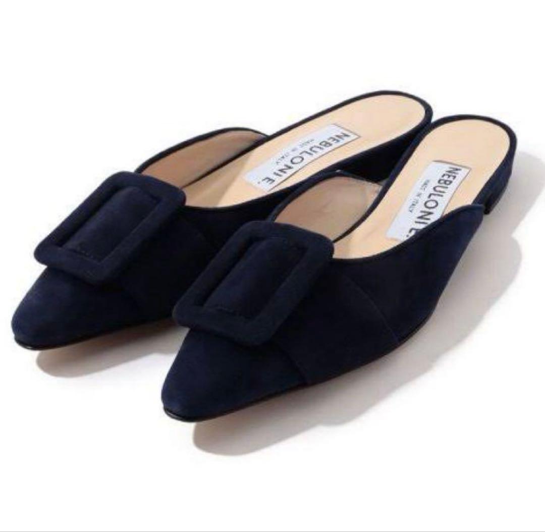 新品未使用★NEBULONIE ネブローニ　スエード バックルミュールサンダル