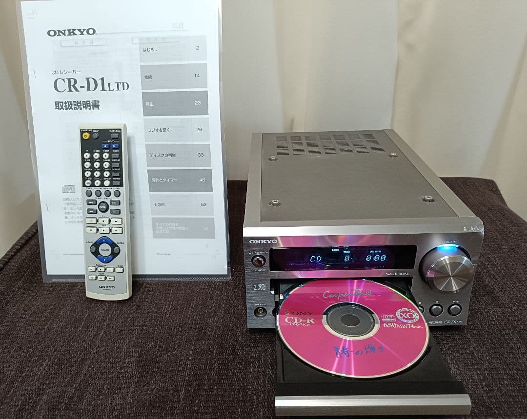 ONKYO CR-D1 LTD ミニコンポ リモコン 取説付属 　完動品