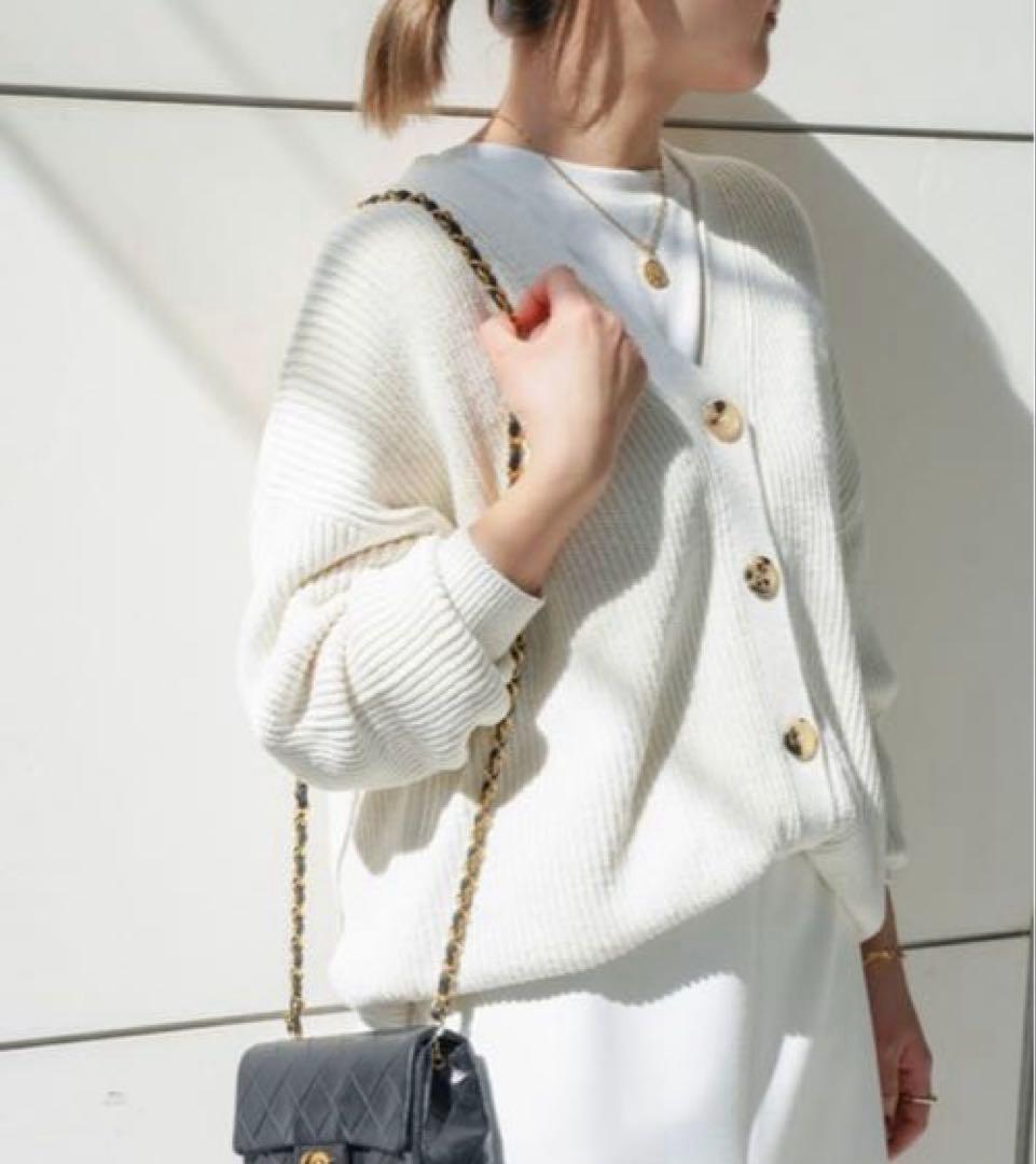 未使用級✳︎ドゥーズィエムクラスシルク混カーディガンアイボリーエヴリディアイライク
