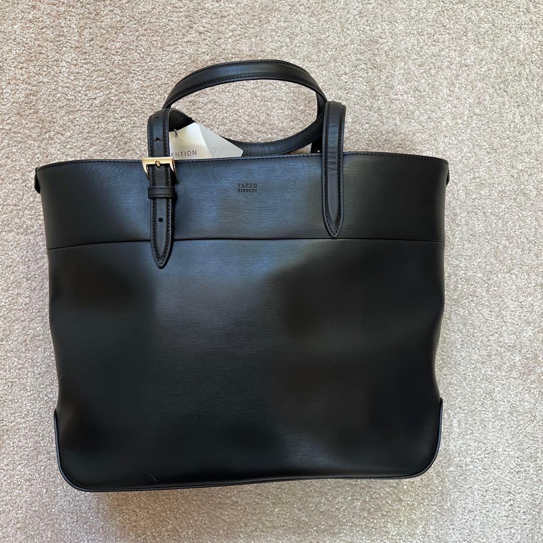 タケオキクチ　黒レザートートバッグ