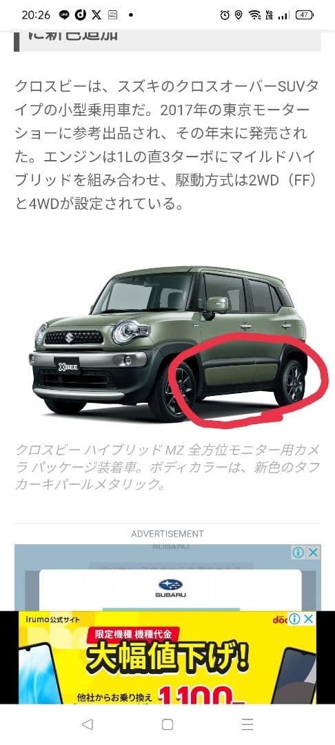 スズキ クロスビー ドアスプラッシュガードパネルセット