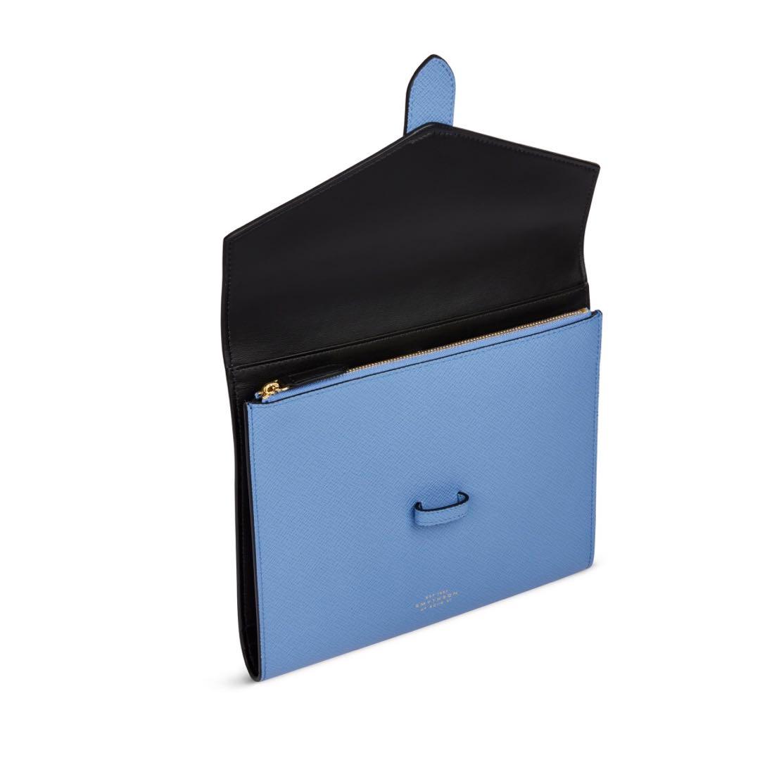 Smythson PanamaレザーA5三つ折りノートホルダー