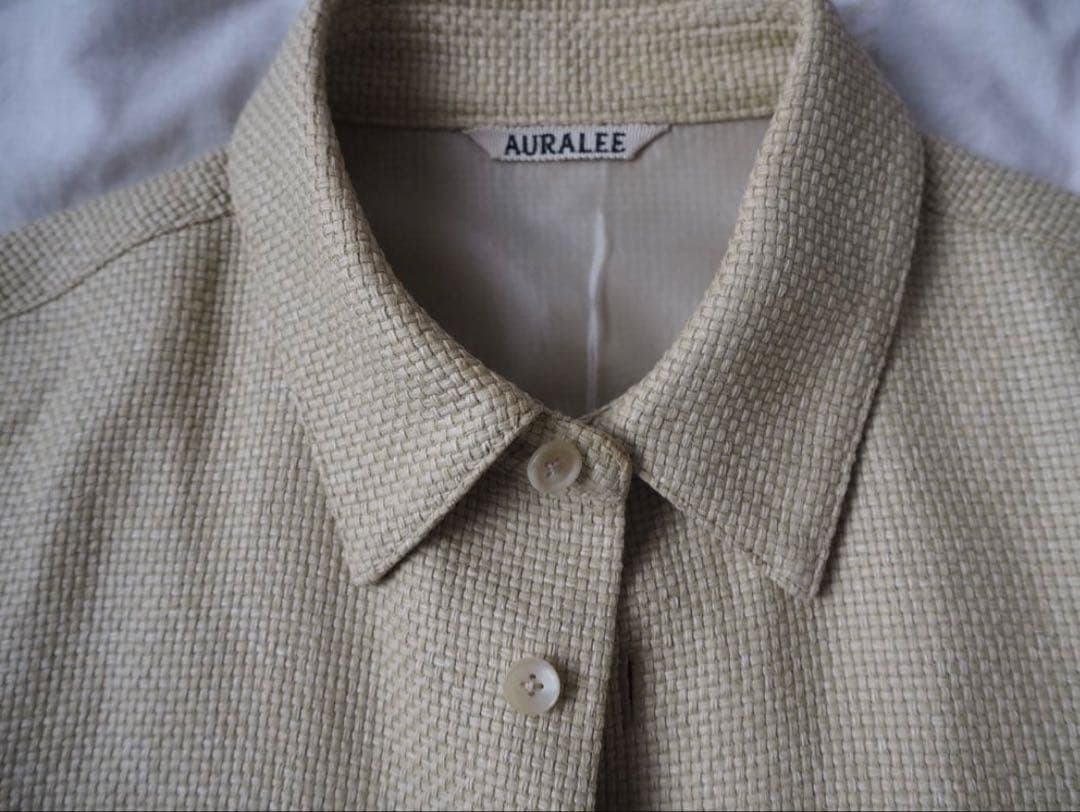 トップス AURALEE WASHI BASKET HALF SLEEVED SHIRTS