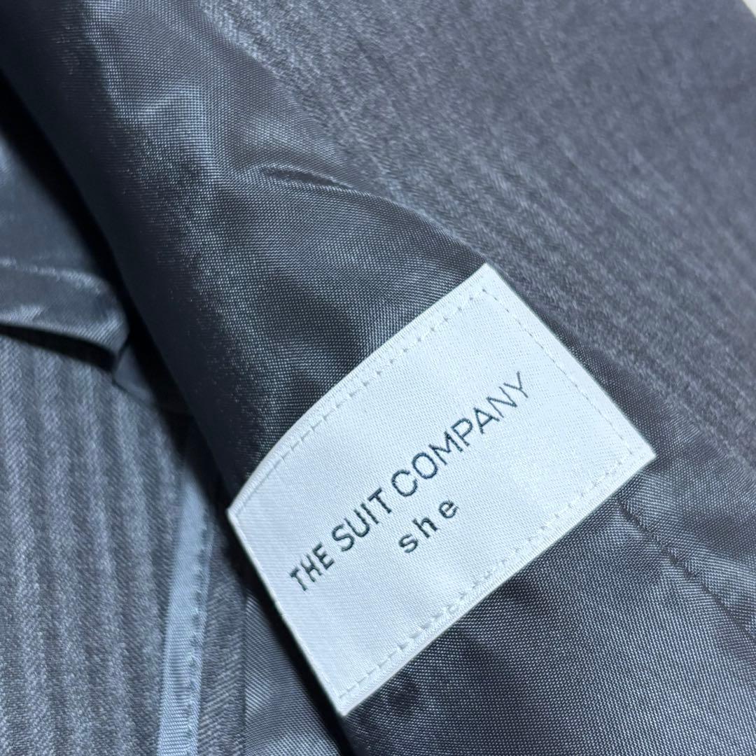 新品✨️スーツカンパニー　セットアップ　ストライプグレー　Lサイズ ウォッシャブル