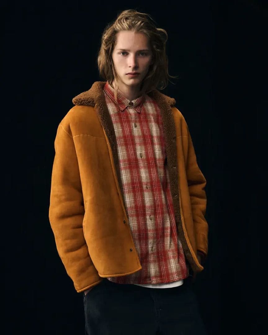 【サイズ1】新品 A.PRESSE ネルシャツ シルク レッド