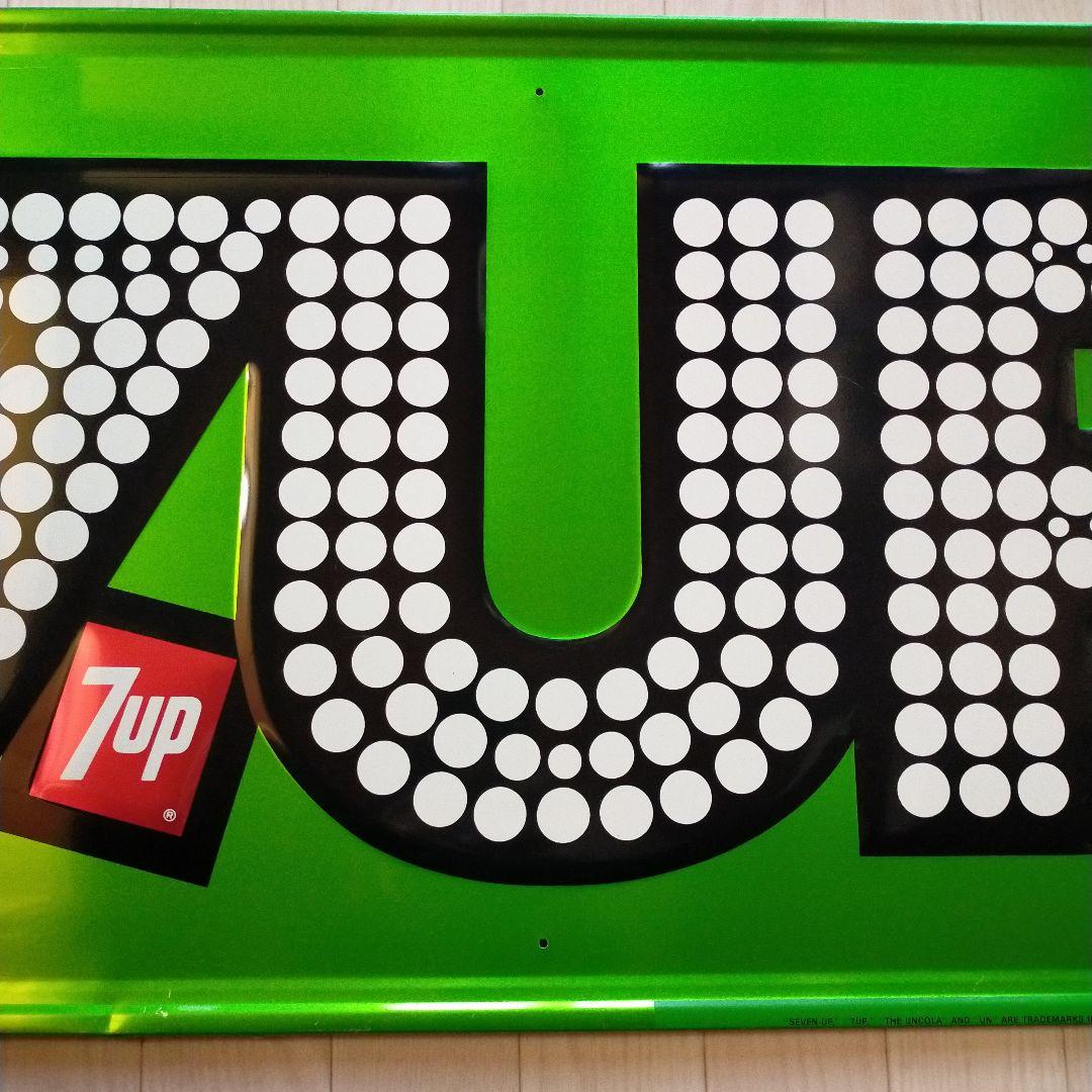 希少　7UP セブンアップ　ブリキ看板　USA製　ディスプレイ　ビンテージ　レア