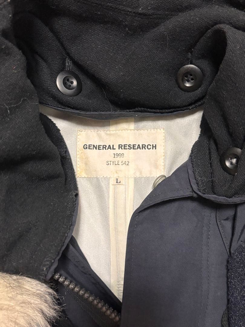 GENERAL RESEARCH モッズコート L ブラック/ホワイト