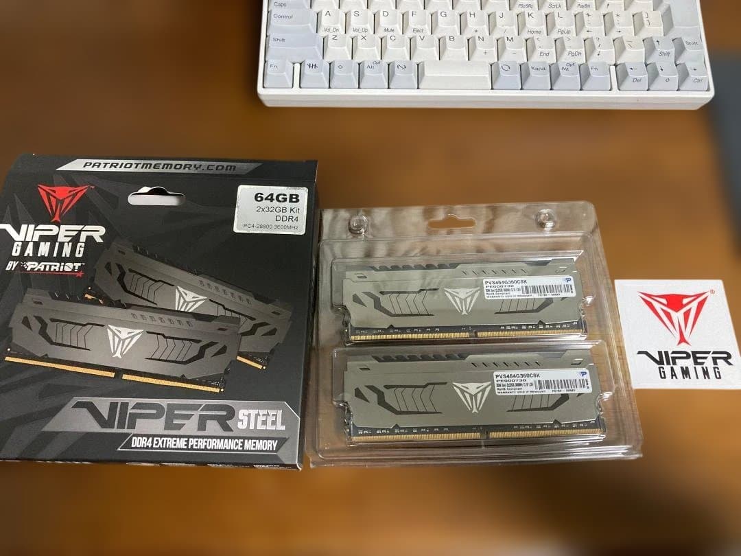 DDR4　3600MHz　64GB(32GBx2) Viper Steel