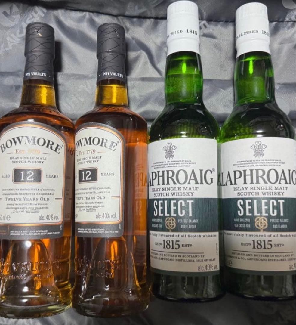 ボウモア12年＆ラフロイグセレクトセット　350ml 4本