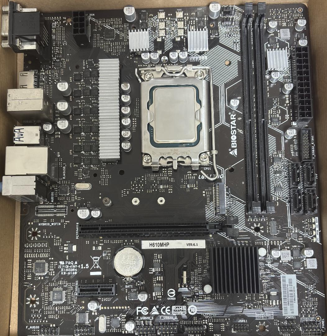 Intel i3-12100F BIOSTAR H610MHP セット