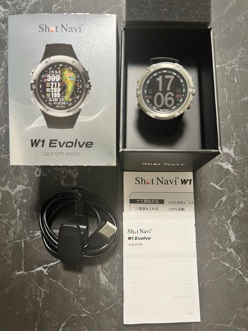 【BOX付】Shot Navi W1 Evolve 黒 ゴルフGPSウオッチ