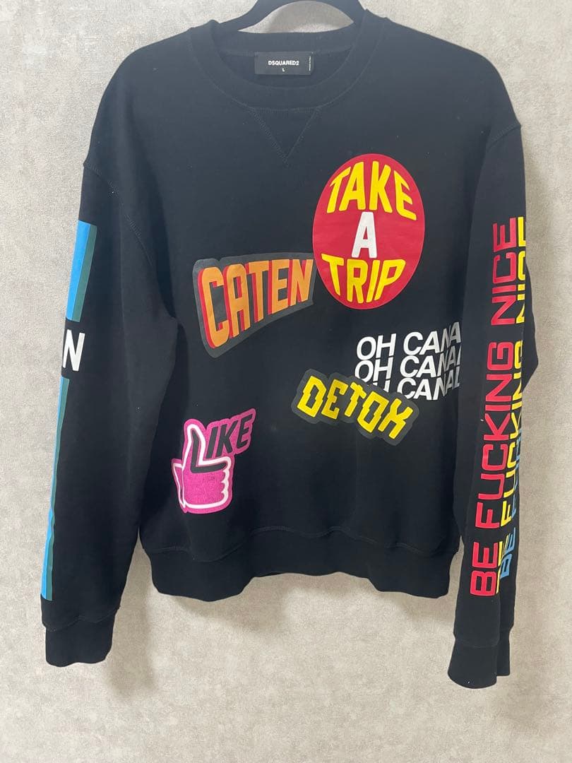 DSQUARED2 グラフィックスウェット ブラック