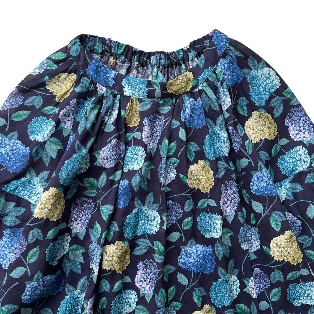 新品　Blue fronce ✕ liberty　紫陽花柄ブラウス　38