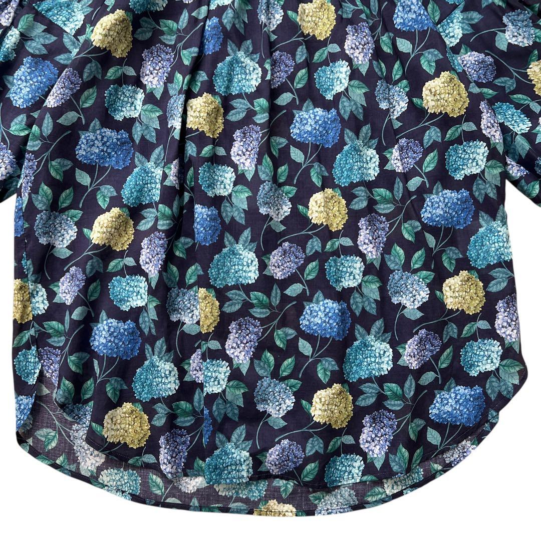 新品　Blue fronce ✕ liberty　紫陽花柄ブラウス　38