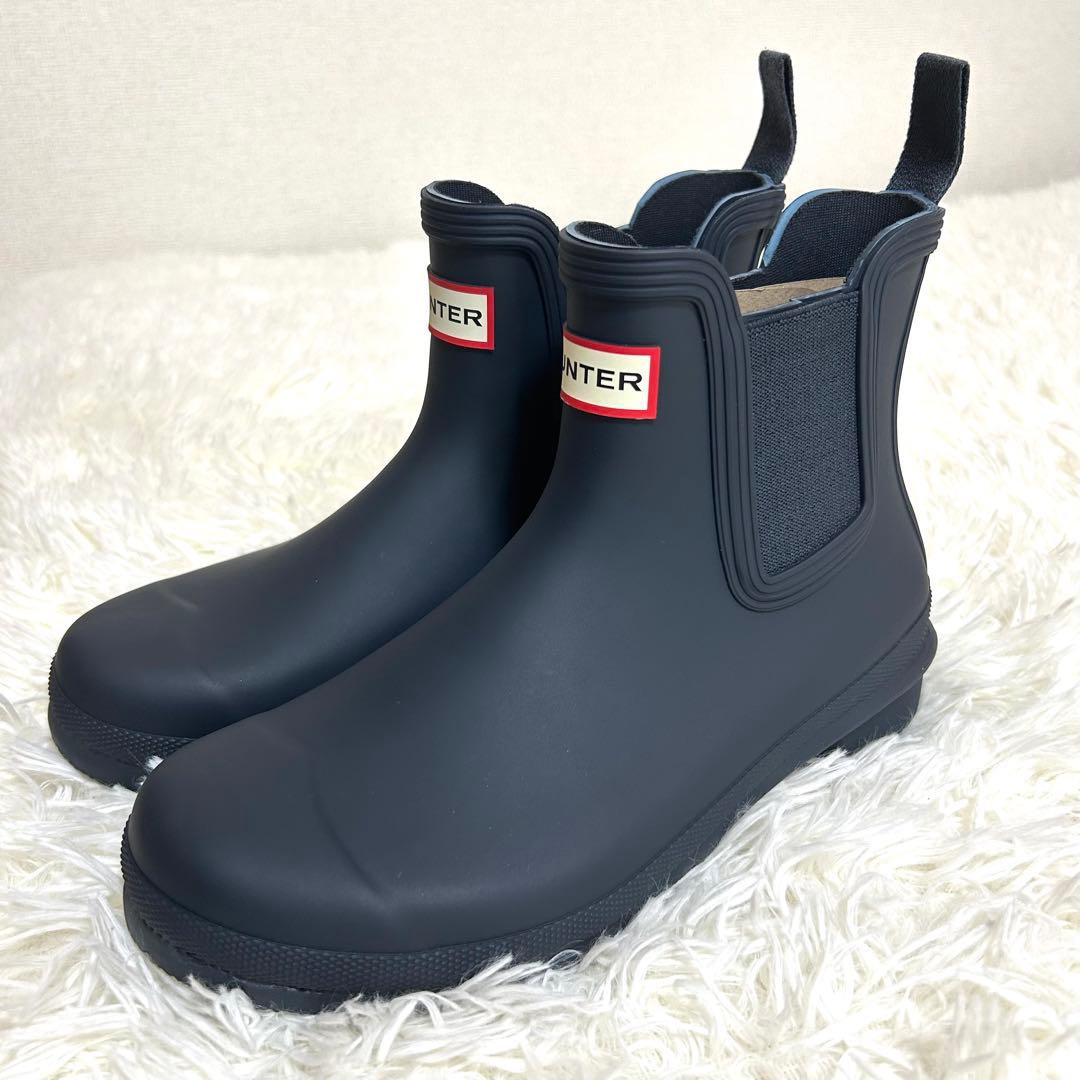 【未使用】HUNTER ハンター サイドゴア チェルシー レインブーツ ネイビー