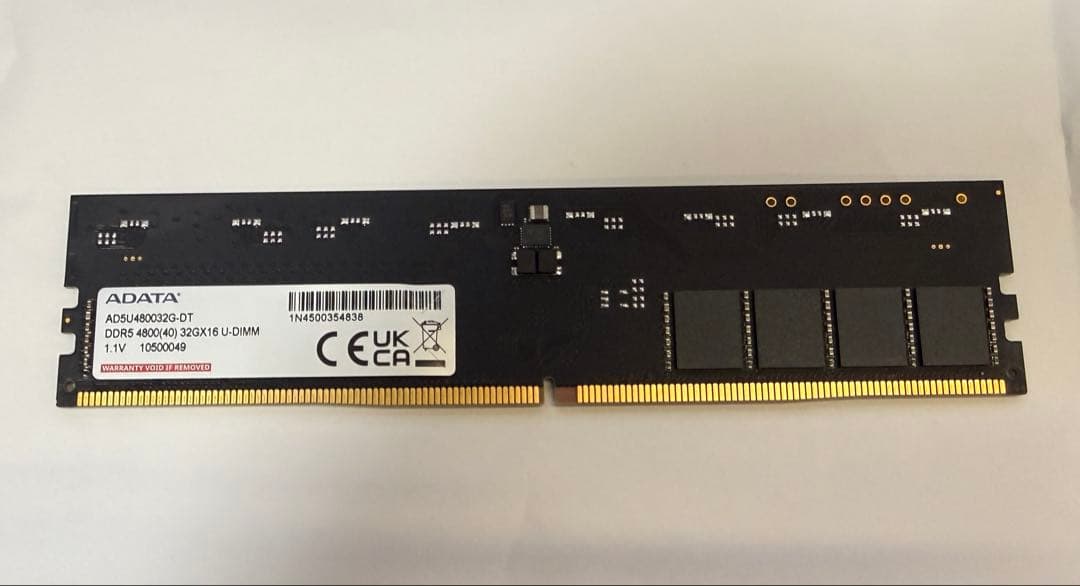 (動作確認済み) DDR5-4800 32GB 1枚 UDIMM