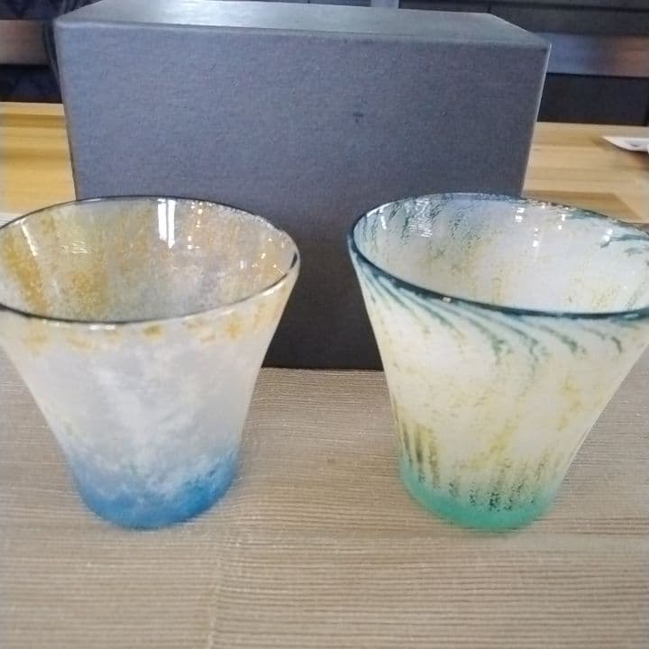 橋村野美知先生　硝子コップ2個セット 新品未使用自宅保管品