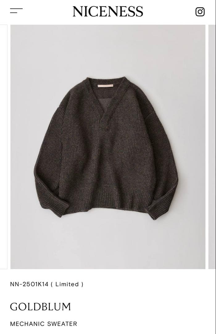 NICENESS ナイスネス GOLDBLUM メカニックセーター