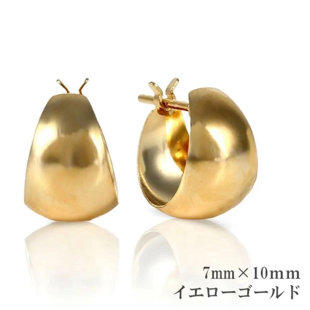 フープピアス 18k 18金 月甲ピアス ムーンピアス イエローゴールド