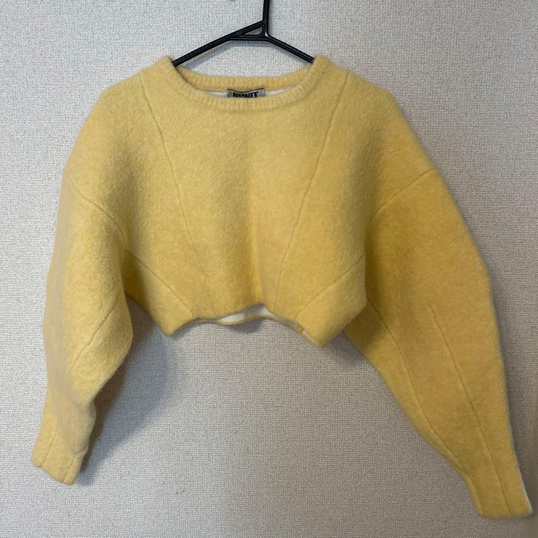 NKNIT イエロー クロップドセーター 長袖