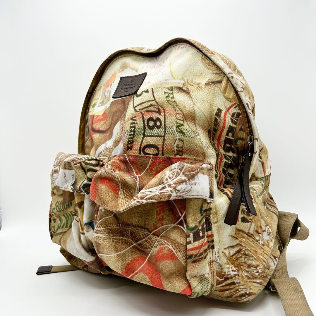 ヴィヴィアンウエストウッド オーブ キャンバス 総柄 レザー リュック