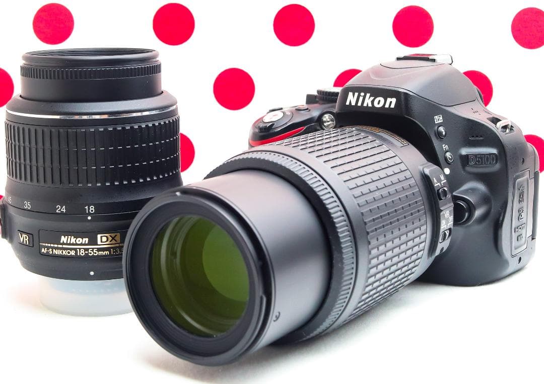 Nikon D5100❤スマホに転送できる！❤自撮り＆動画撮影可❤ダブルレンズ