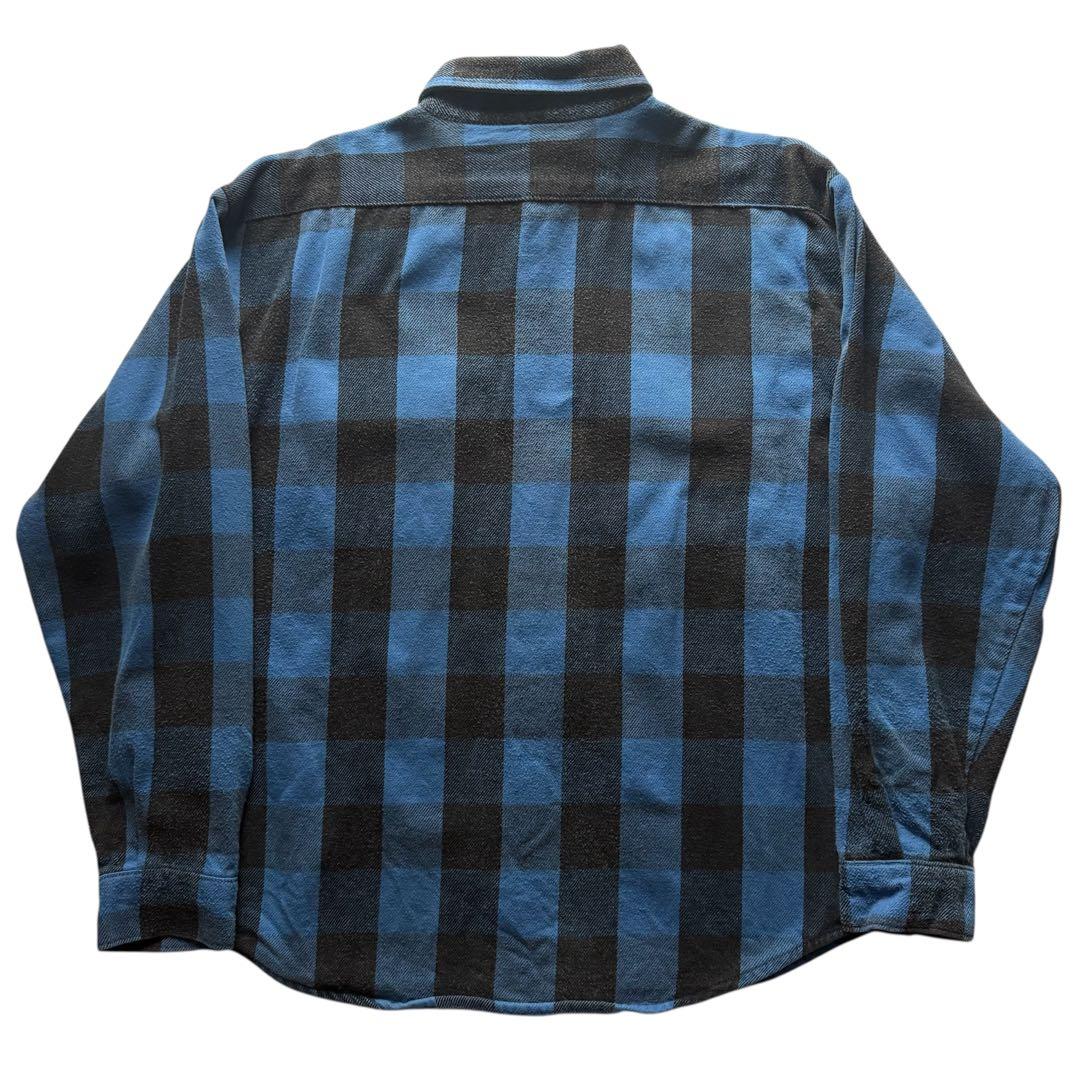 希少 FIVE BROTHER ネルシャツ XL ファイブブラザー 青黒