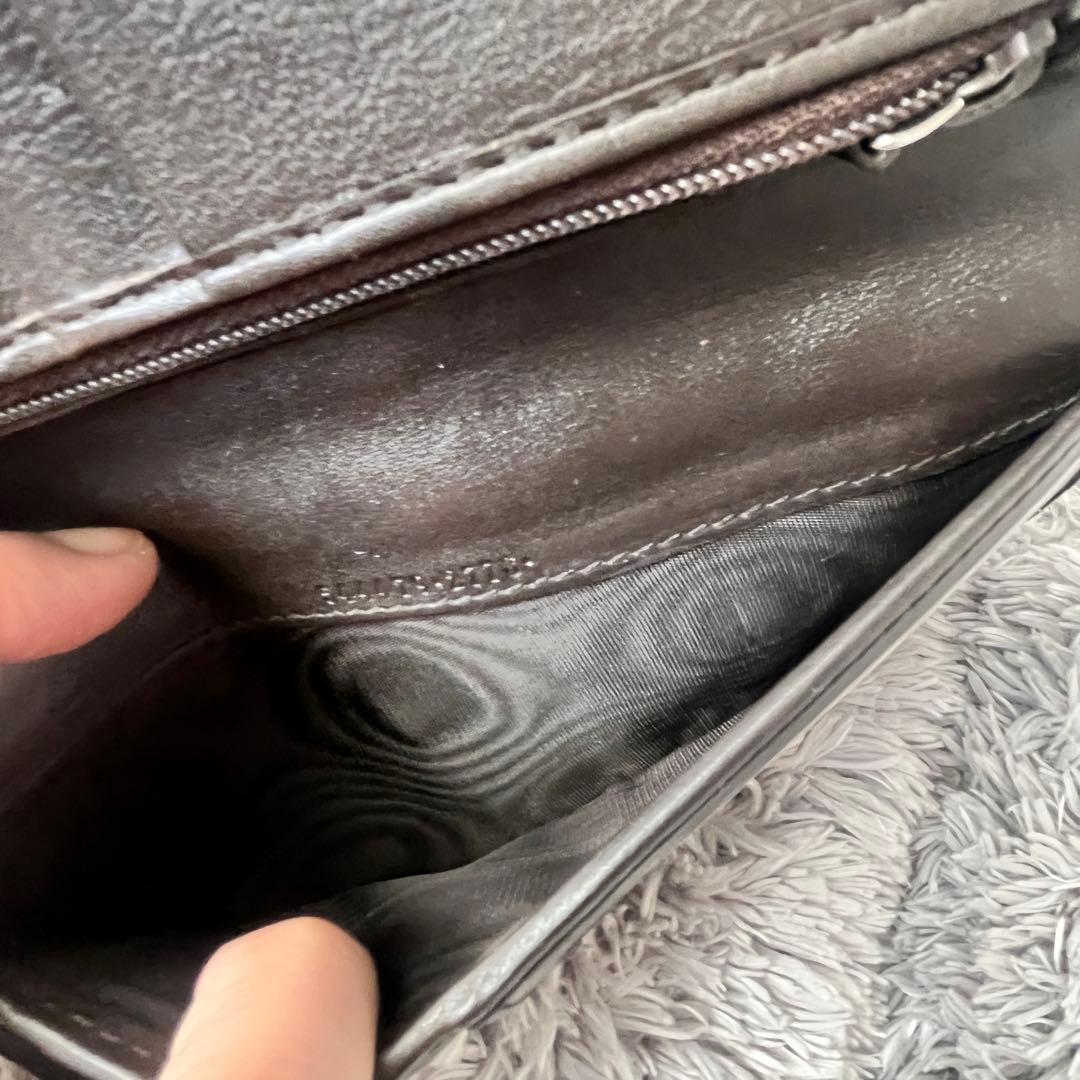 美品✨GUCCI マイクロシマ　折り財布　軽量　ダークブラウン　メンズ