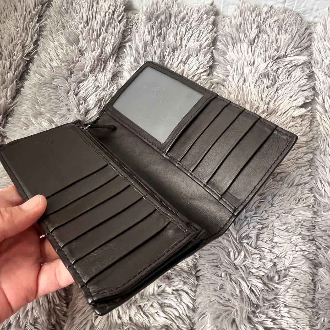 美品✨GUCCI マイクロシマ　折り財布　軽量　ダークブラウン　メンズ