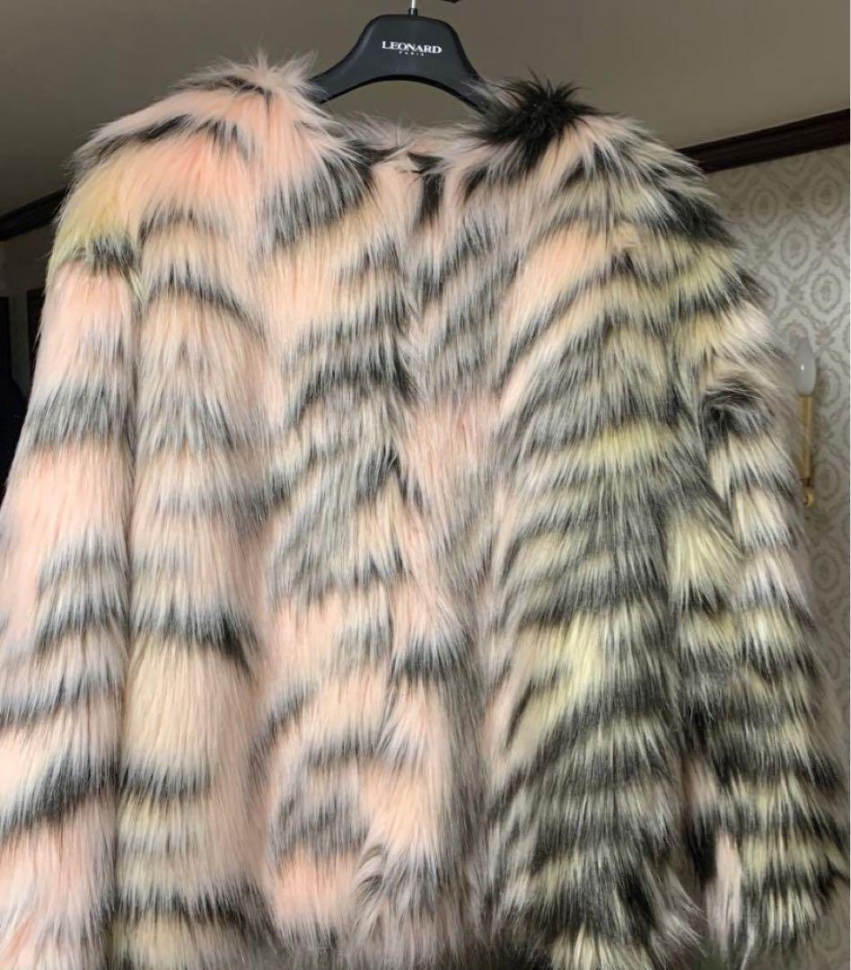 【新品タグ付】レオナール ゴージャスなフッサフサファーコート　オーバーサイズ