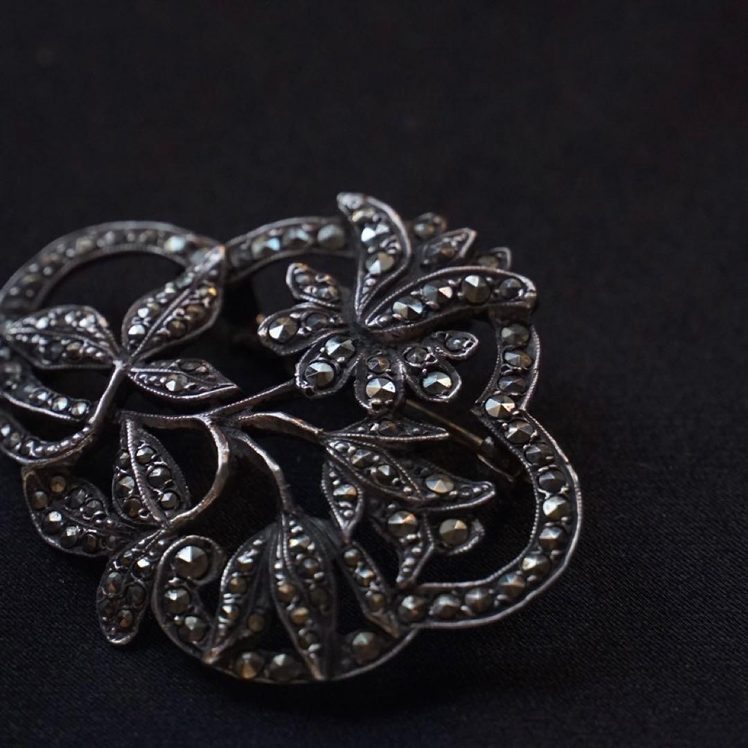 ヴィンテージ　マーカサイト　ブローチ