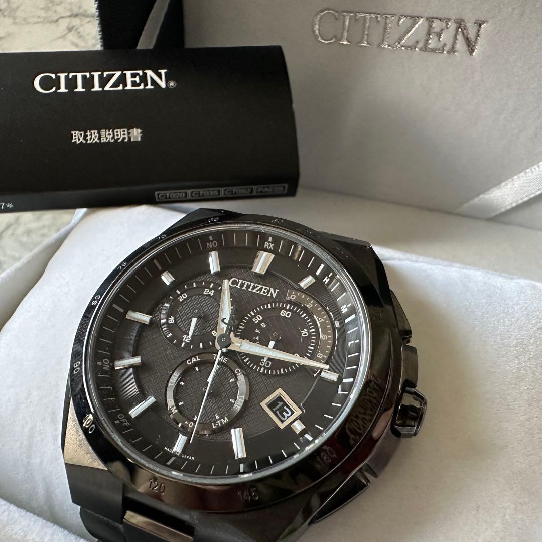 美品 CITIZEN AT3014-54E ブラックチタン ATTESA