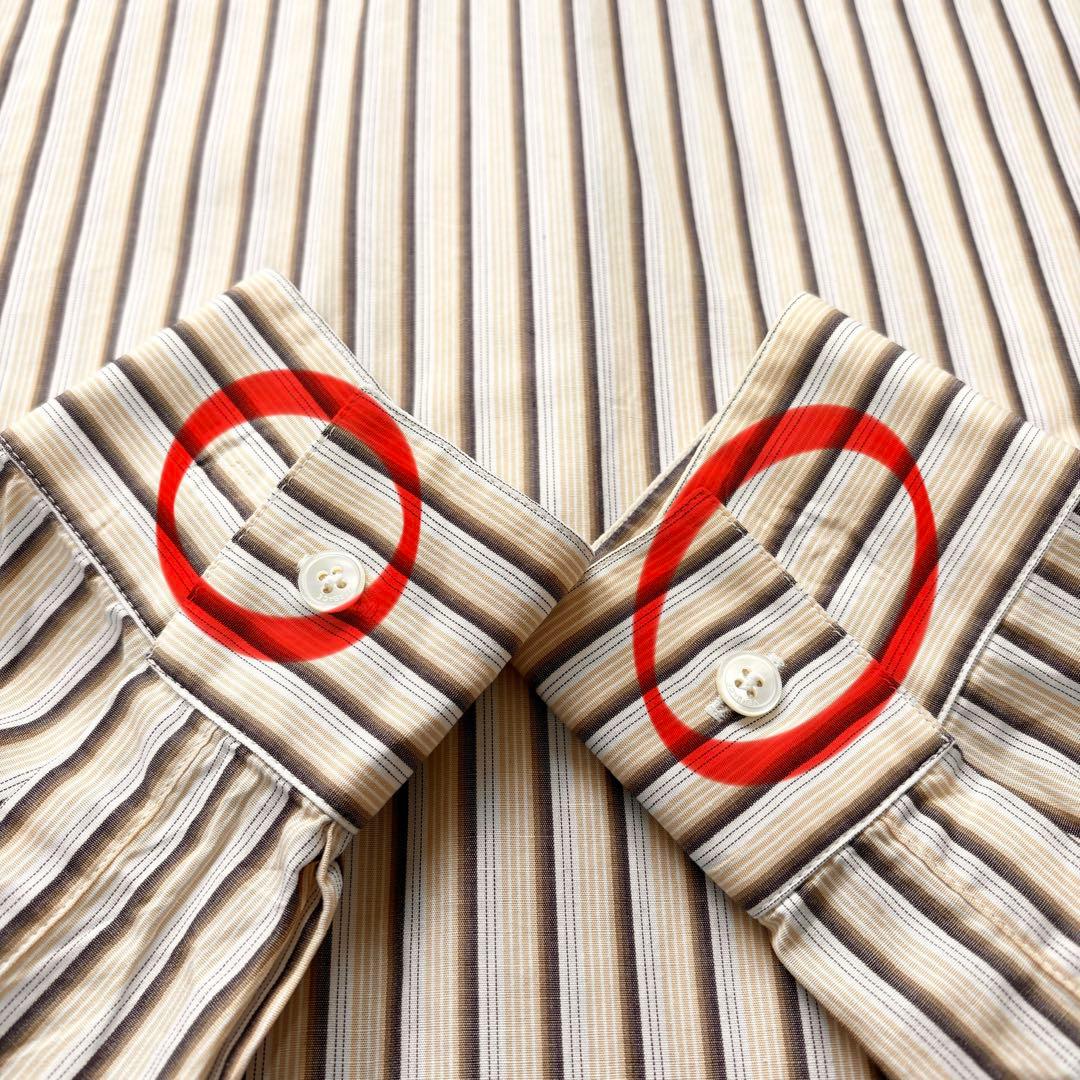 VERSACE イタリア製 ストライプ ロングスリーブシャツ 長袖 L