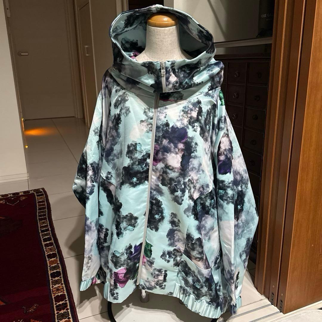 BALMUNG グラフィックビッグパーカー アイスグリーン 総柄 リブデザイン