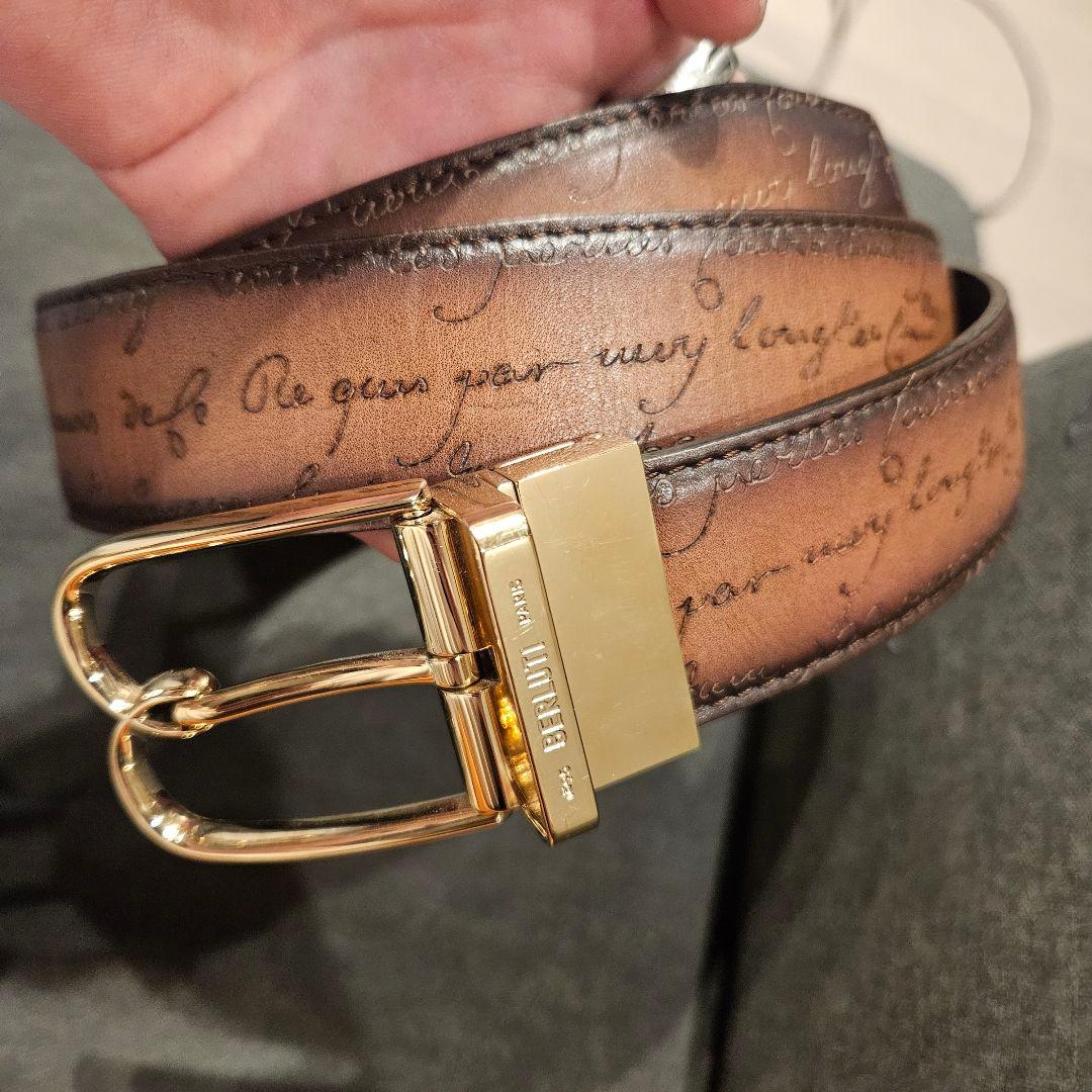 p*)様 【定価16万円使用数回のみ】BERLUTI リバーシブルベルト 35M