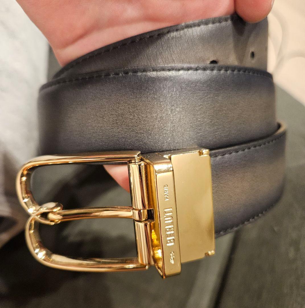 p*)様 【定価16万円使用数回のみ】BERLUTI リバーシブルベルト 35M