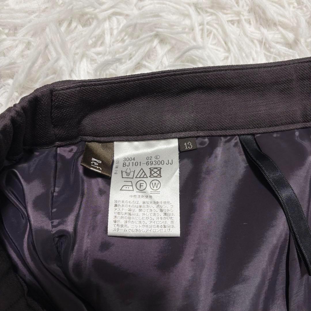 ✨極美品 13/大きいサイズ✨リフレクト パンツスーツ ノーカラー ストレッチ性