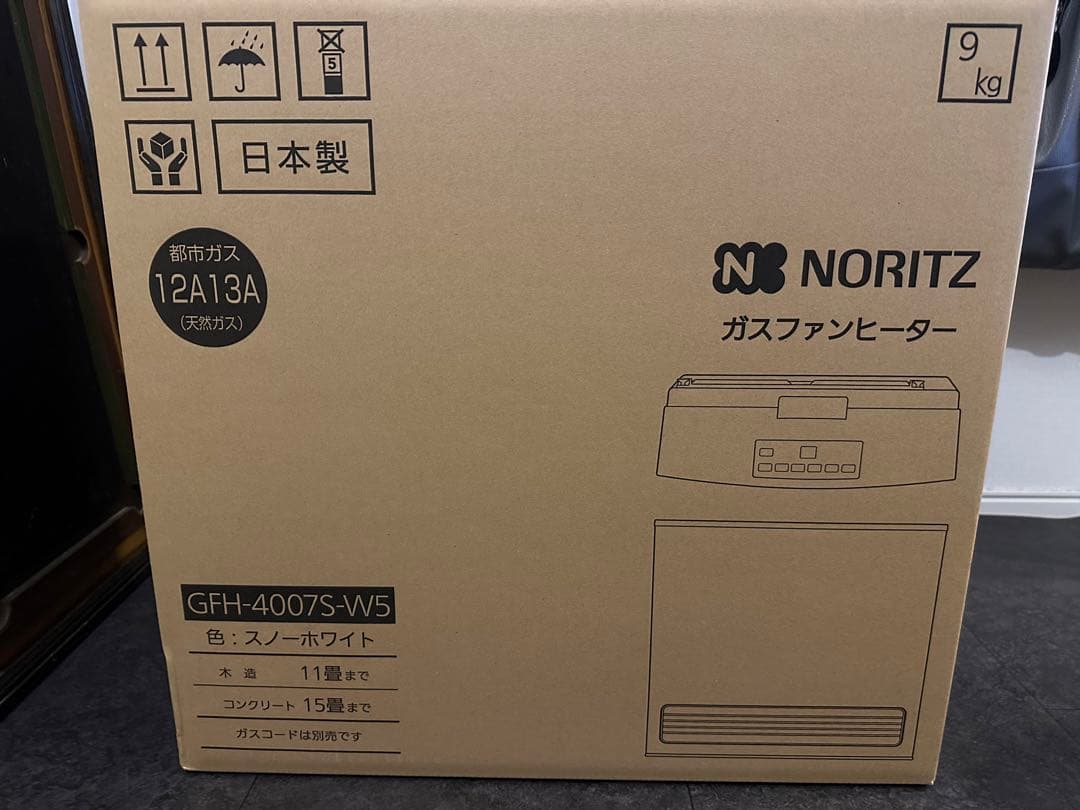 NORITZ ガスファンヒーター GFH-4007S-W5 コードお付けします