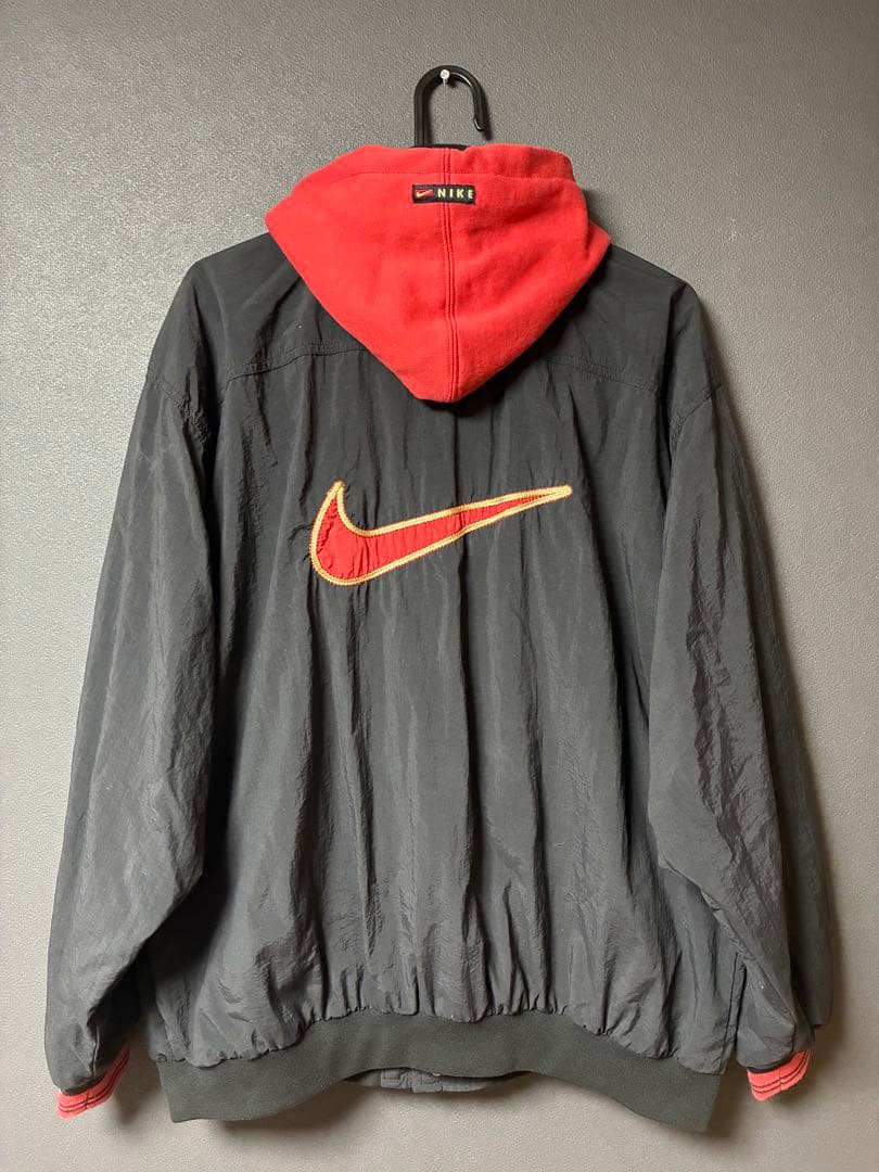 NIKE 90s ビックスウォッシュ 銀タグ フード付きナイロンジャケット