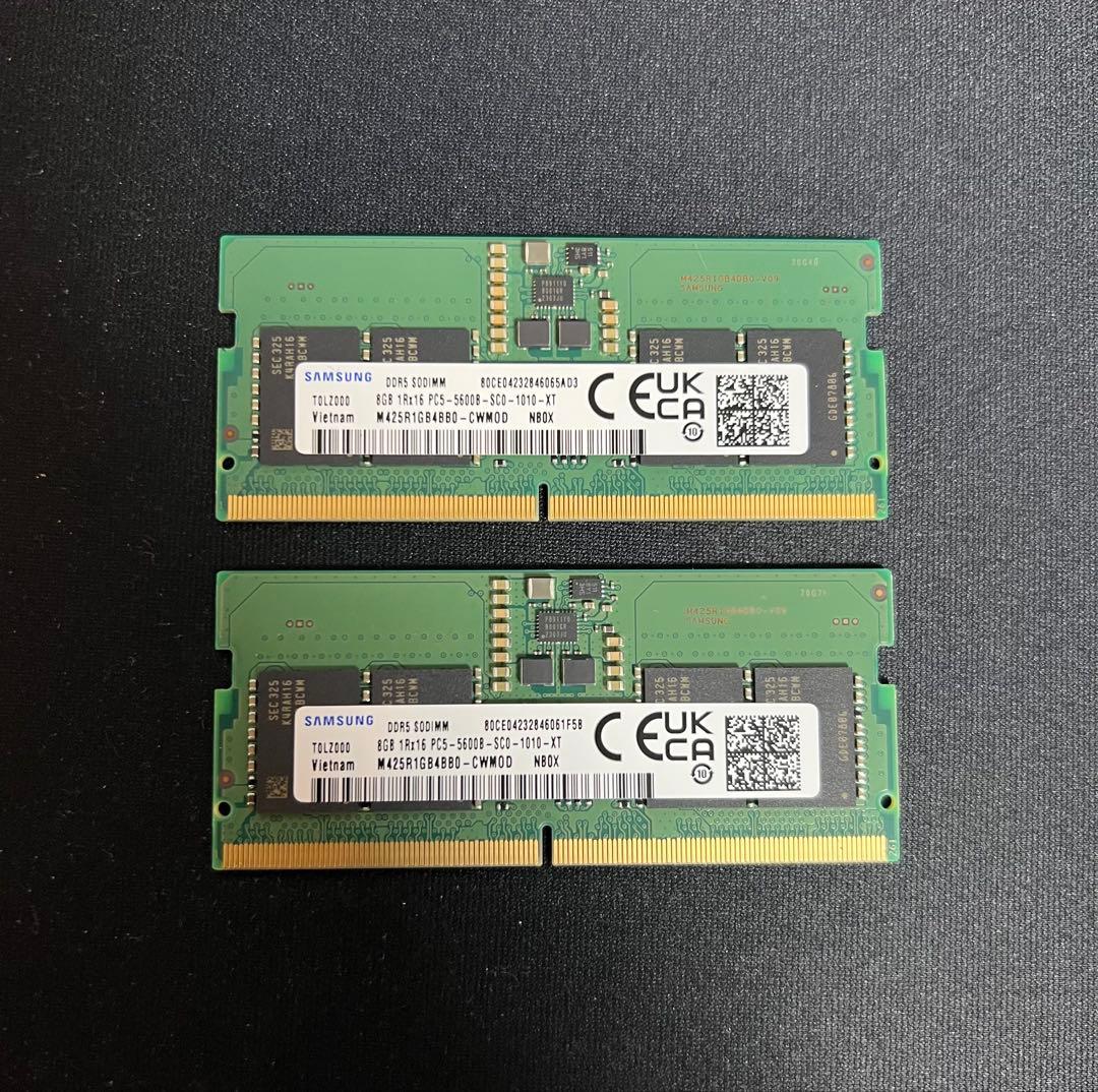 Samsung 8GB DDR5-5600 ノート用 メモリ 2枚組 16GB
