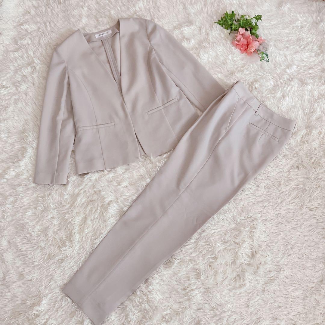 美品ナチュラルビューティーセットアップ♡ベージュスーツSM洗えるウォッシャブル