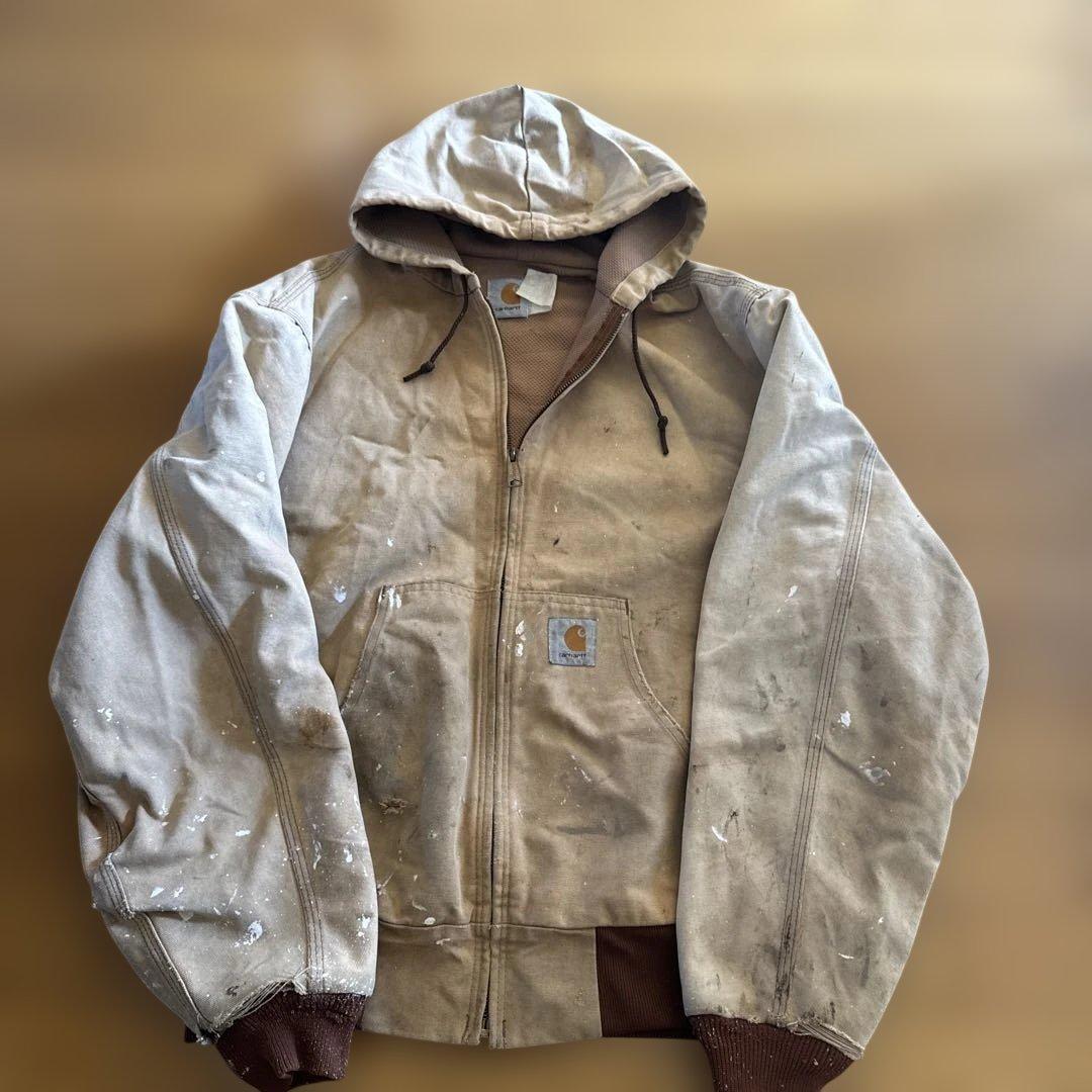 当時物Carhartt フード付きベージュジャケット