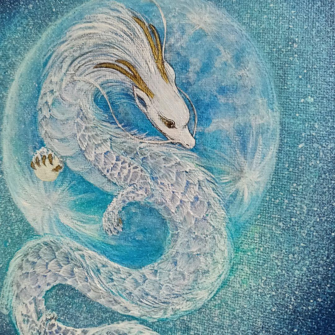 No.531 F3キャンバス 龍神 アクリル画 原画開運絵画 龍神絵画