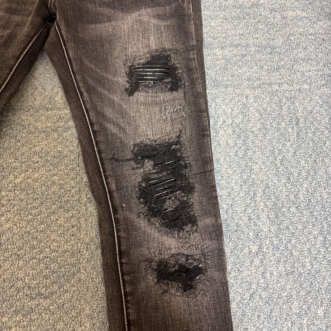 mnml ダメージスキニーデニム ブラック 28 希少