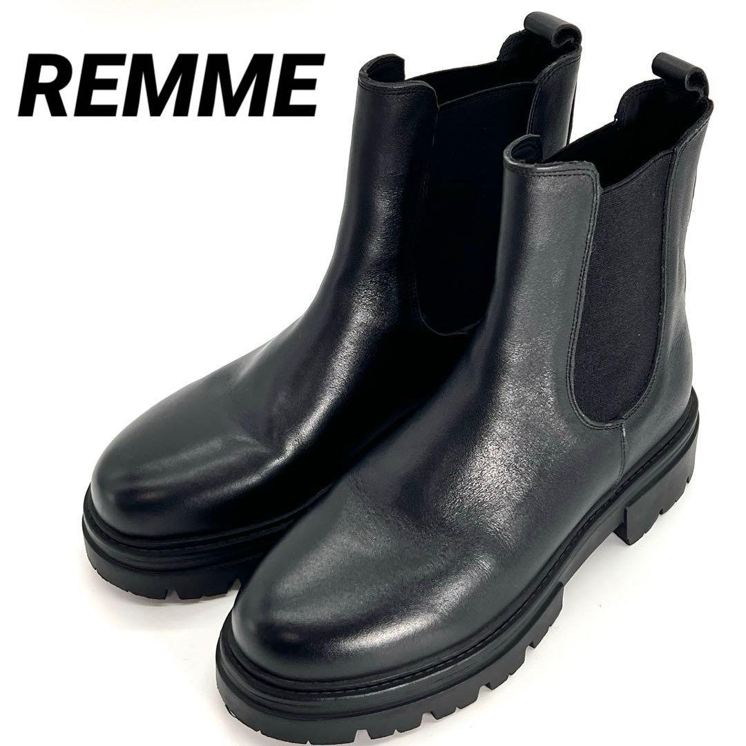【美品】REMME レメ サイドゴアブーツ チェルシーブーツ 36 厚底　黒