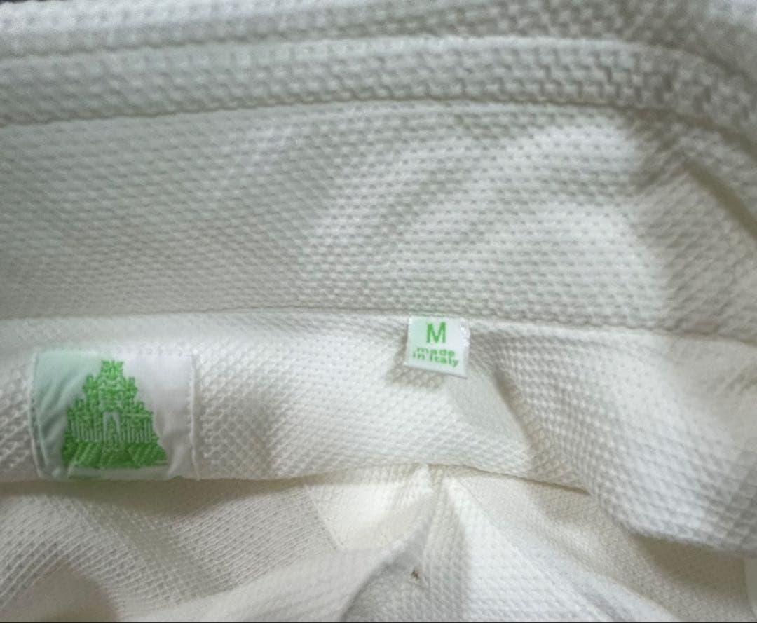 フィナモレ　ホリゾンタルカラー　ホワイト　長袖シャツ