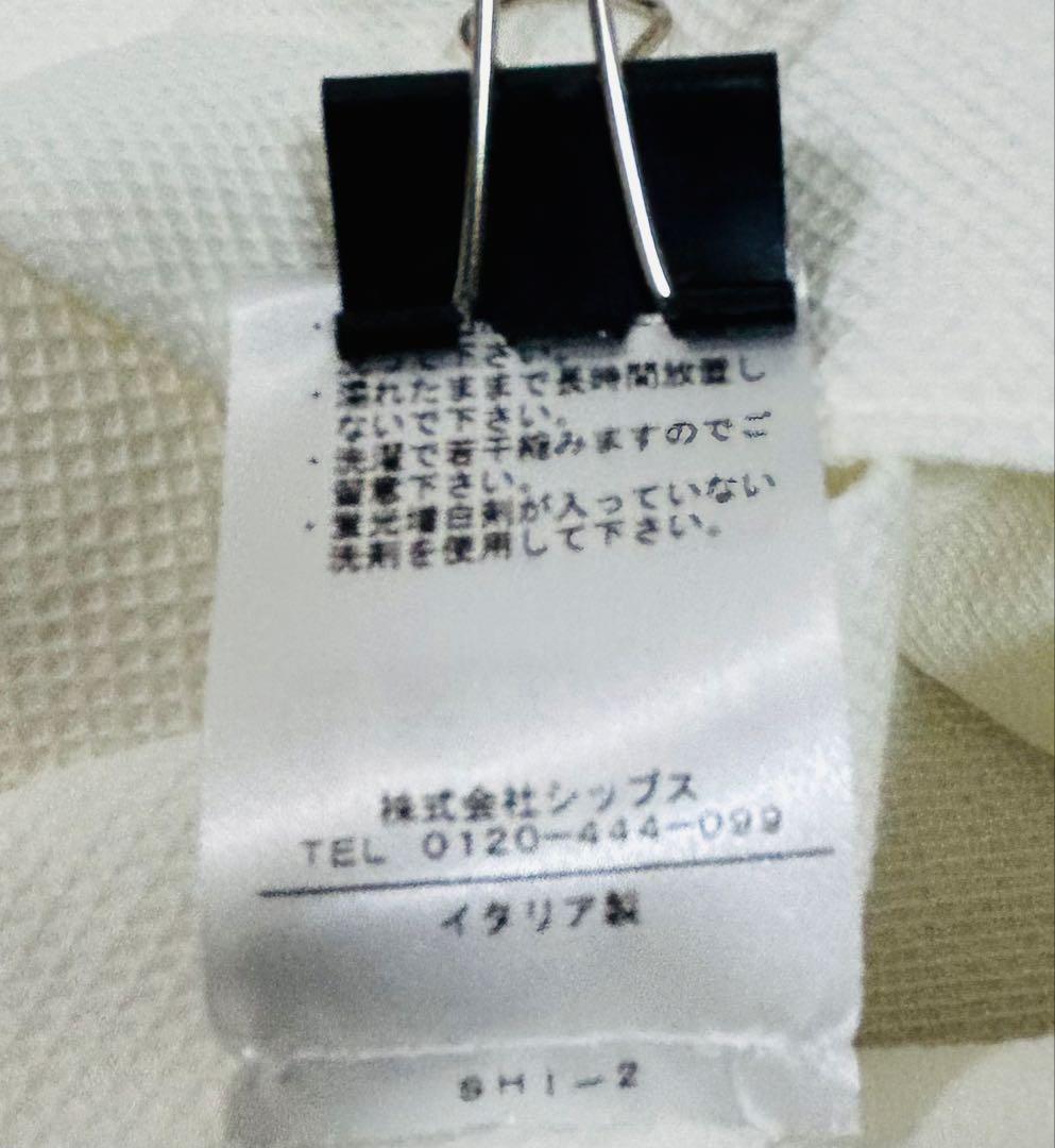 フィナモレ　ホリゾンタルカラー　ホワイト　長袖シャツ