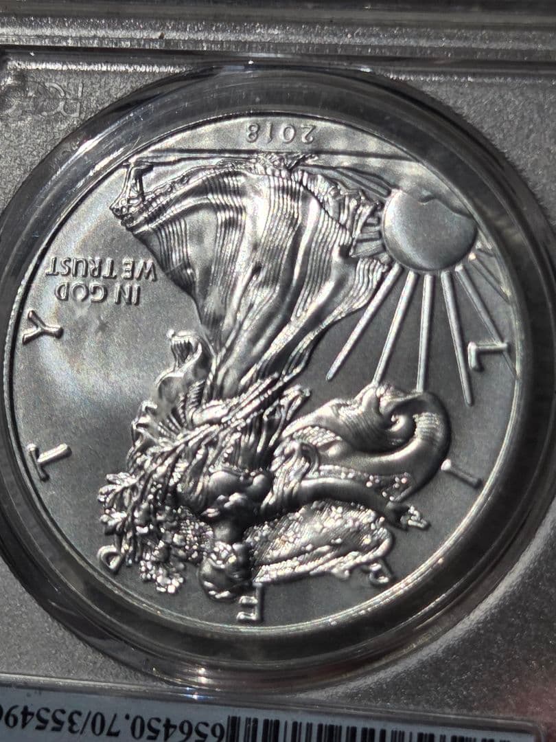 (MS70)アメリカ合衆国　シルバー イーグル銀貨　2018 FS